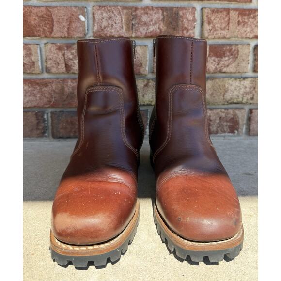 Durango Men Brown Genuine Leather Western Chelsea Ankle Zip Up Size 8 D main image 4